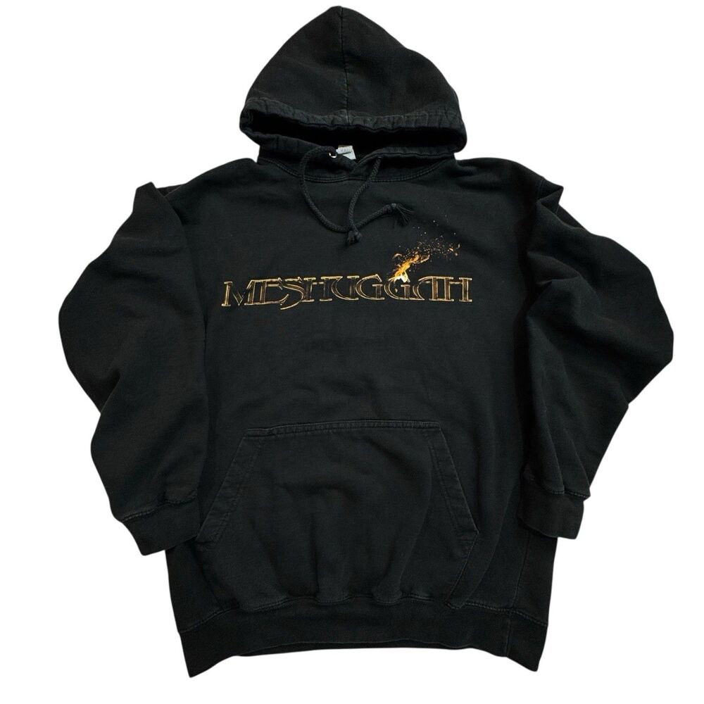 Meshuggah Immutable‎ Black Full Zip Hoodie Big Logos Band Merch Men's Size L
